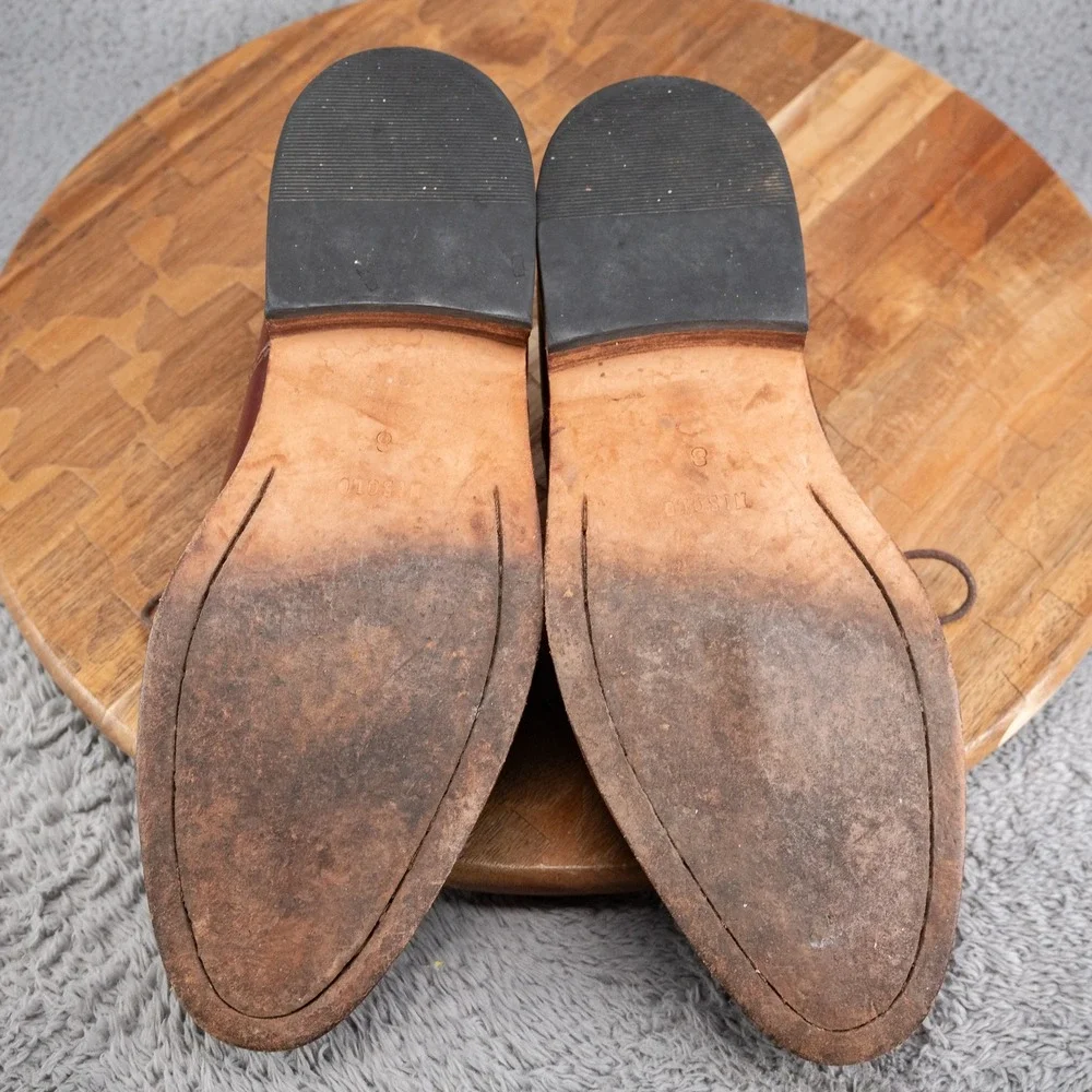 NISOLO MEN'S EVERYDAY OXFORD LEATHER DRESS SHOES BROWN SZ 8‎